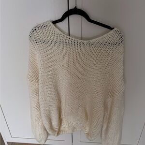 OAK + FORT Cream Knit Sweater